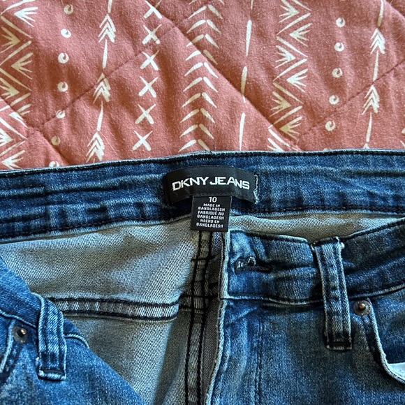 DKNY Blue and Black Denim Shorts - Picture 3 of 6